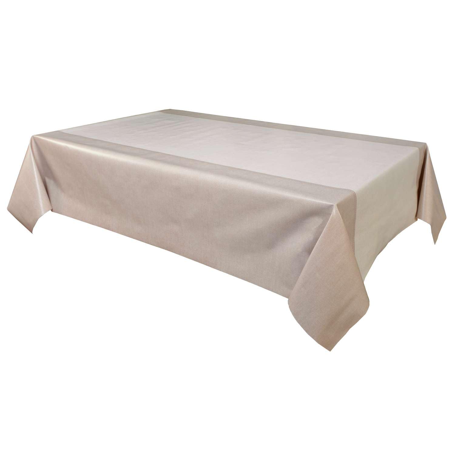 Nappe en toile cirée rectangulaire Stowe écru 140x200 cm imperméable et lavable