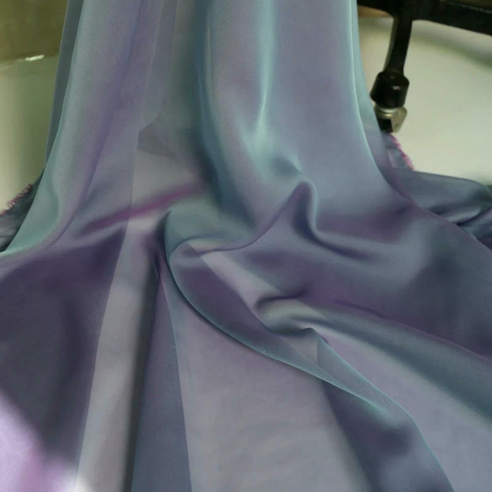 Tela de Gasa de Gasa Bicolor súper Fina de 100 cm x 148 cm, Suave y vaporosa, Ideal para Bodas.
