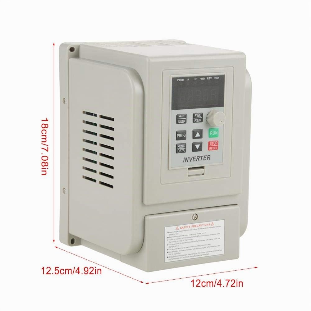Nikou Inverter per Motori, 1,5 kW Regolatore di Frequenza VFD 220 V Variatore di Frequenza Regolatore Velocita per Motore Trifase, Ingresso Monofase Uscita Trifase, Protezione Multipla