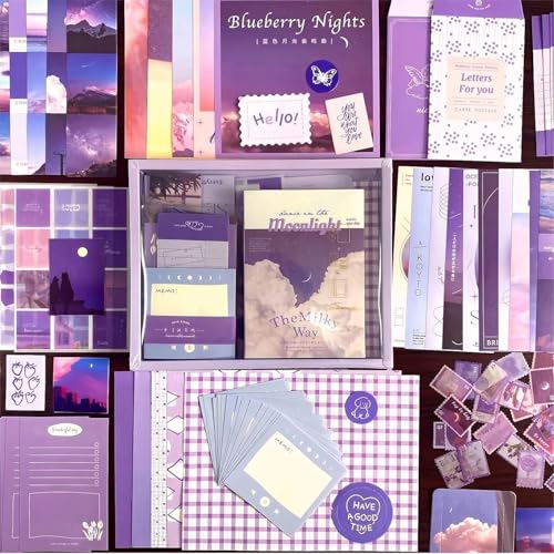 Image of Niwlix Aesthetic Scrapbook Kit, 346 Pcs, A6 Grid Notebook, Scrapbook /Background Papers, Folding Labels, Envelopes, Washi, Photo Frames, Calendar Stickers, DIY Gift Journaling Kit for Teen Girl Women
