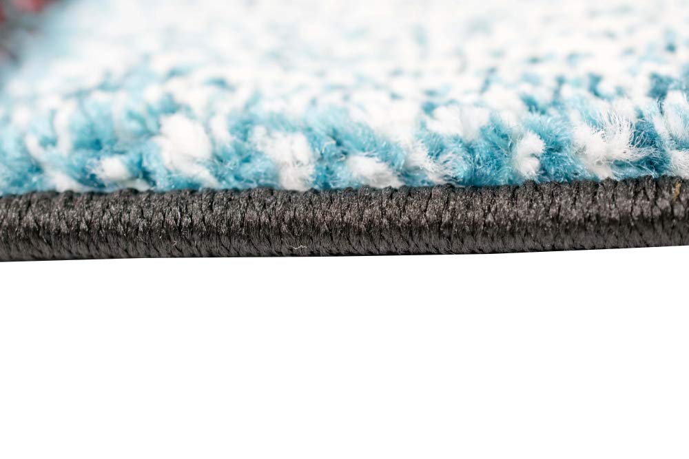 Tapis moquette salon moderne karo gris jaune bleu rouge Größe 80x150 cm