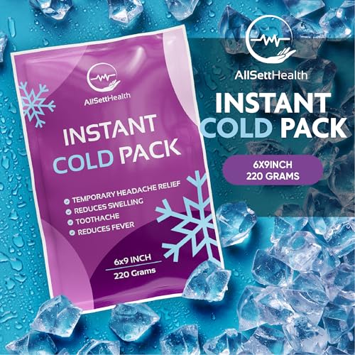 Image of Large Instant Ice Packs for Injuries (9 inch x 6 inch) - 12 Pack | Instant Cold Pack for Back Pain Relief, Cold Compress, Swelling, First Aid, Toothache, Athletes & Outdoor Activities