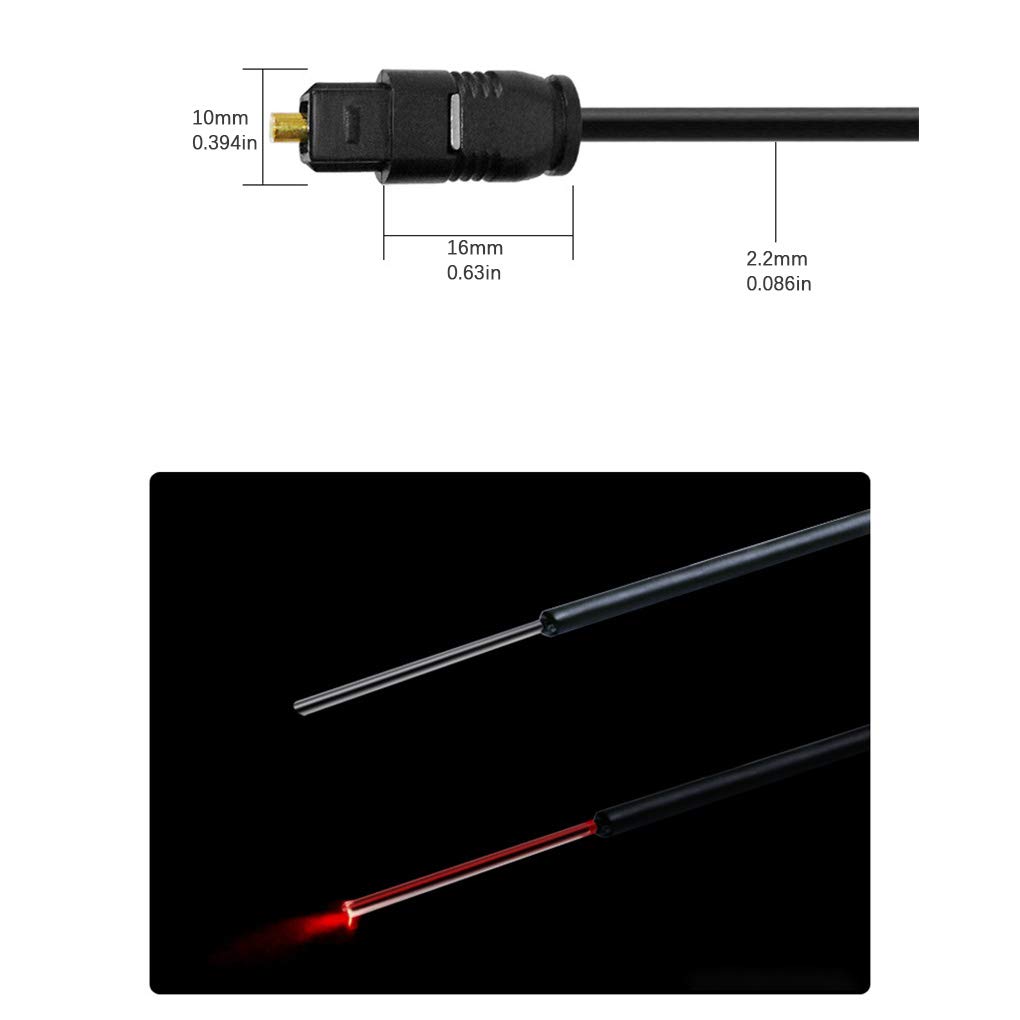 Lot de 2 câbles audio numériques en fibre optique absorbant les chocs pour TV, cinéma, barre de son, cordon de 20 m