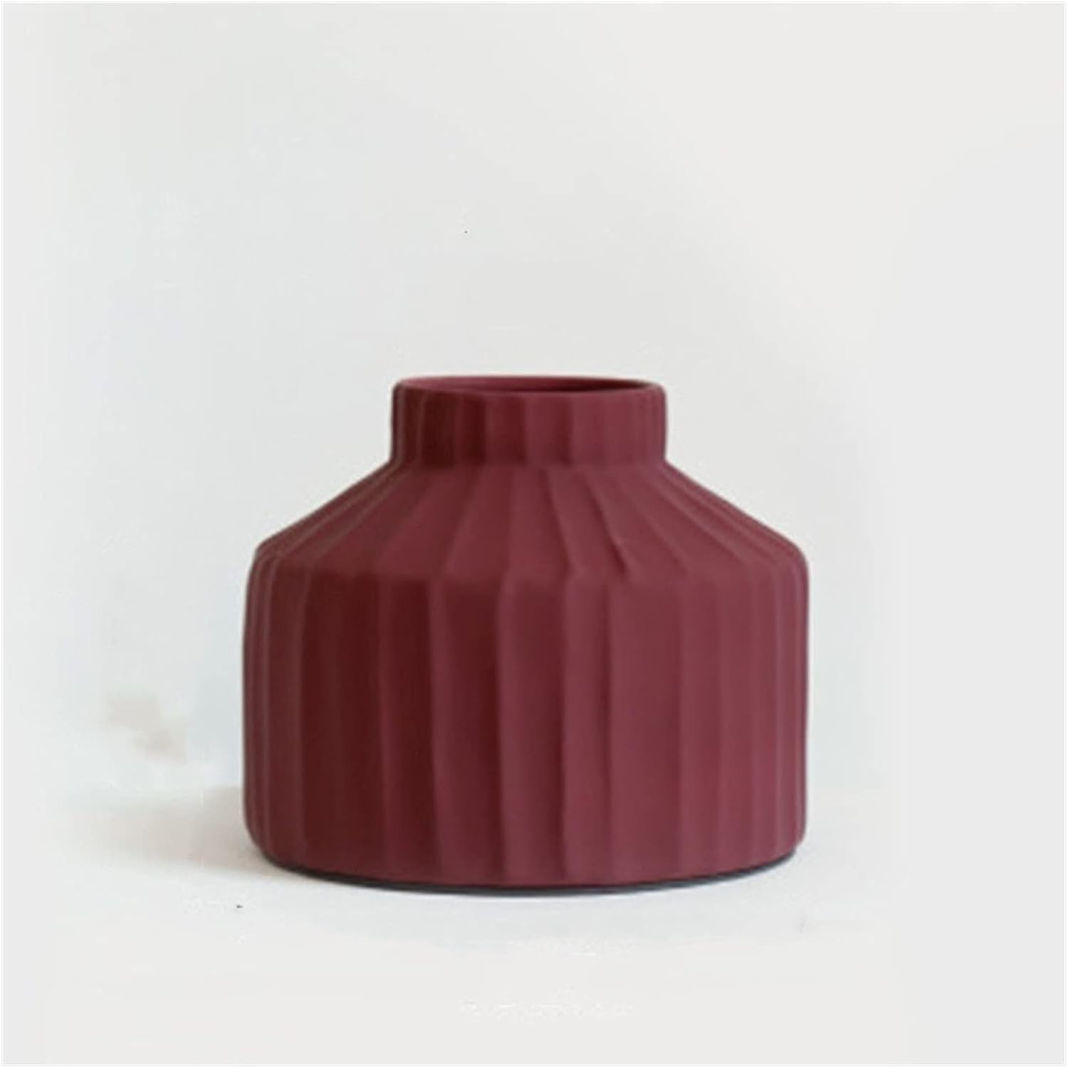 Vase Desktop Flower Vase Decor Ceramic for Room Decoration Tabletop Pot Vases Flowers(Noir)