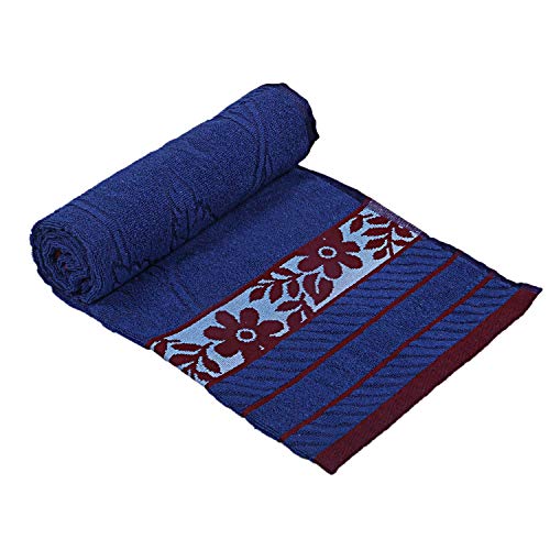 Image of Heart Home 100% Cotton 2 Pieces Bath Towel 27 inch x54� (Blue & Maroon) - CTHH1234,Multi,Standard