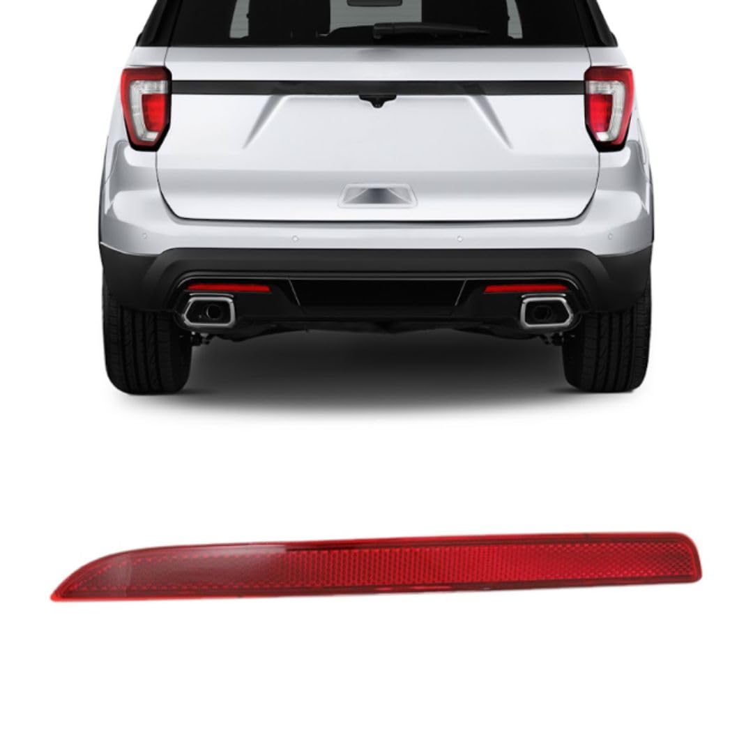 Rear Bumper Reflector Light For 2016 2017 2018 2019 Ford Explorer Base Limited Platinum Sport XLT - Driver Side - Rear Reflector Light Cover