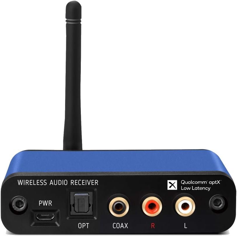 BluDento Hi-Fi Bluetooth 5.1 Audio Receiver with aptX HD, aptX Low Latency,AAC, 32Bits TI DAC for Streaming, Stereo RCA and Coaxial Optical outputs