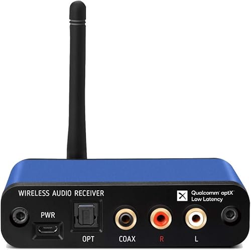 BluDento BLT-2 True Hi-Fi Bluetooth v5.1 Receptor de audio, TI DAC integrado para salida RCA estéreo analógica, rango de trabajo mejorado, salidas