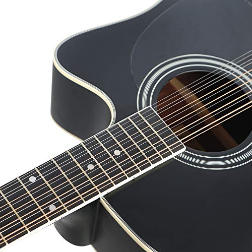 Janerock 12 String Acoustic Guitar Cutaway,Adjustable Truss Rod Full Size Bundle With Gig Bag,Tuner,Strings,Strap thumb #4