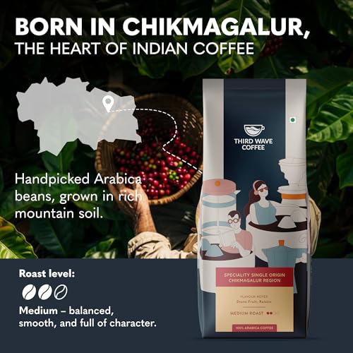Image of THIRD WAVE COFFEE | Speciality Single Origin Chikmagalur Region | 100% Arabica | Medium Roast | Electrical Dripper | Medium Grind | 250 grams | Pouch