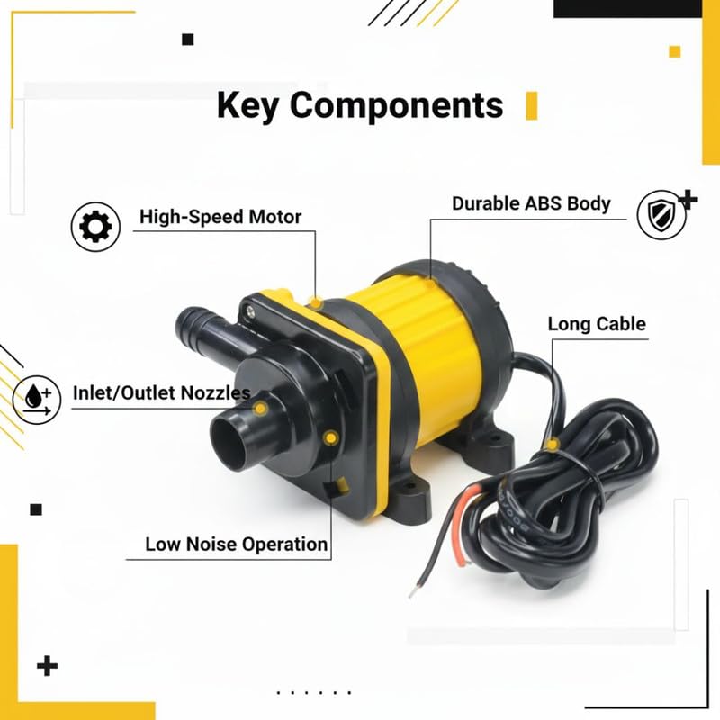 Image of 12V DC Solar Water Pump Submersible High Pressure Speed Mini Pump Motor for Fountain, Aquarium, Dispenser and Cooling System, Home Use