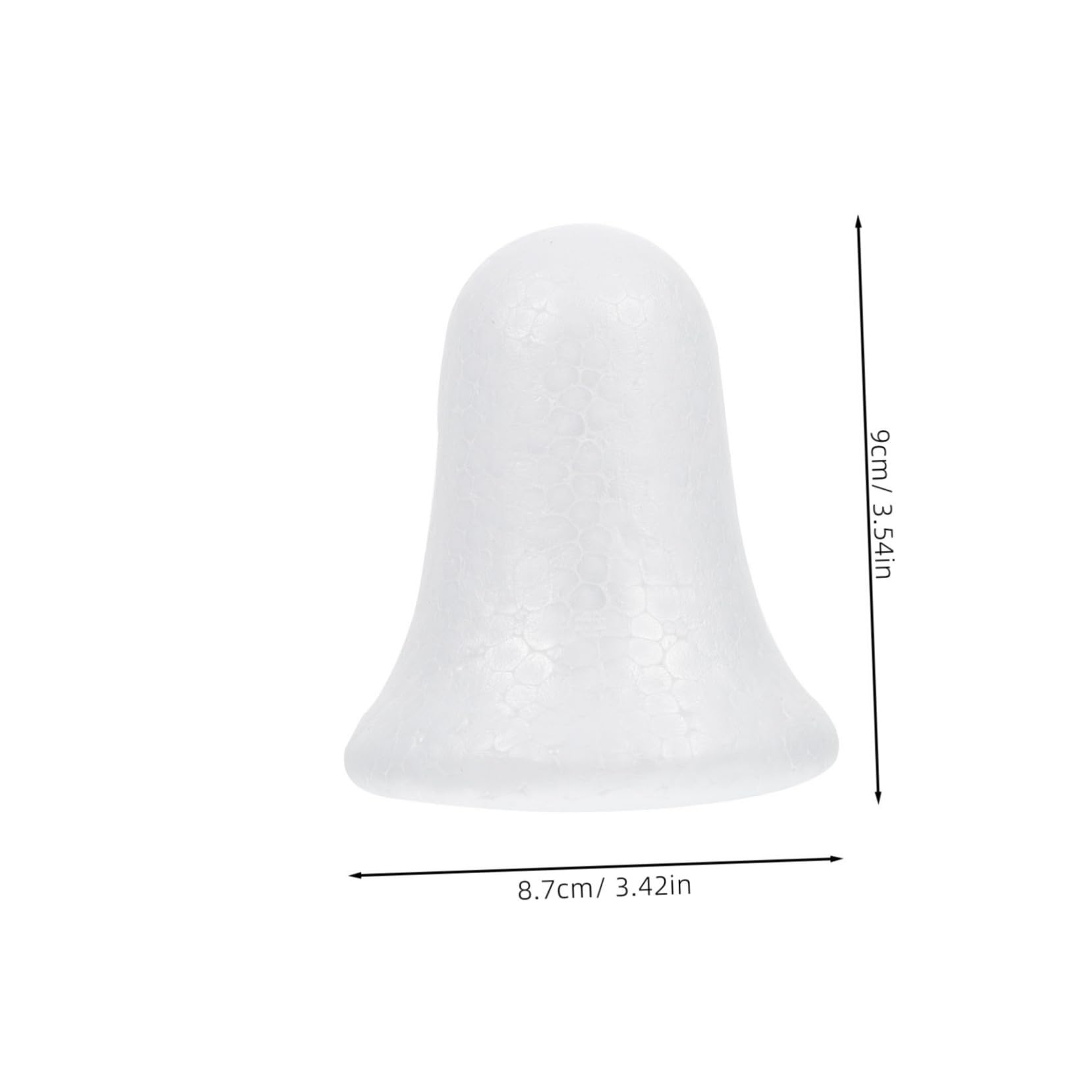 IMIKEYA 10 Pcs Bell Shaped Foam Balls 3 Inch and 4 Inch for Christmas DIY Arts and Crafts Projects - Wedding and Birthday Decorations - White Foam Bells