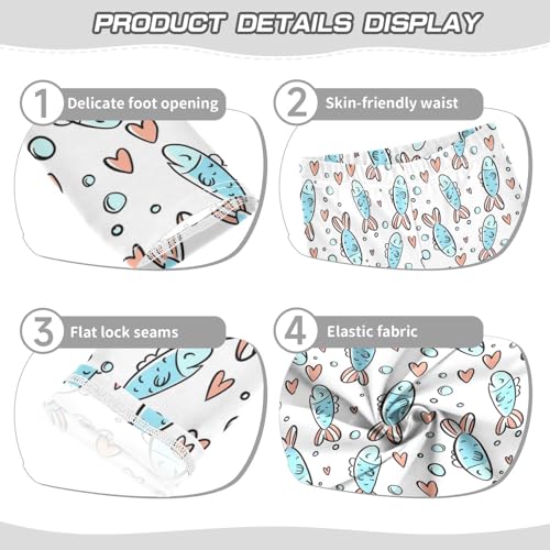 Girls Leggings Cat Hugs Fish Toddler Girls Clothes Leggings for Girls Toddler Girls Leggings 3-4T3