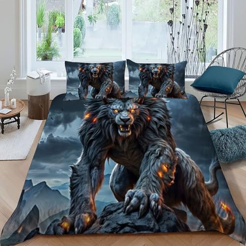 Housse de couette tigre de feu imprimé 3D haute définition microfibre 260x220 cm