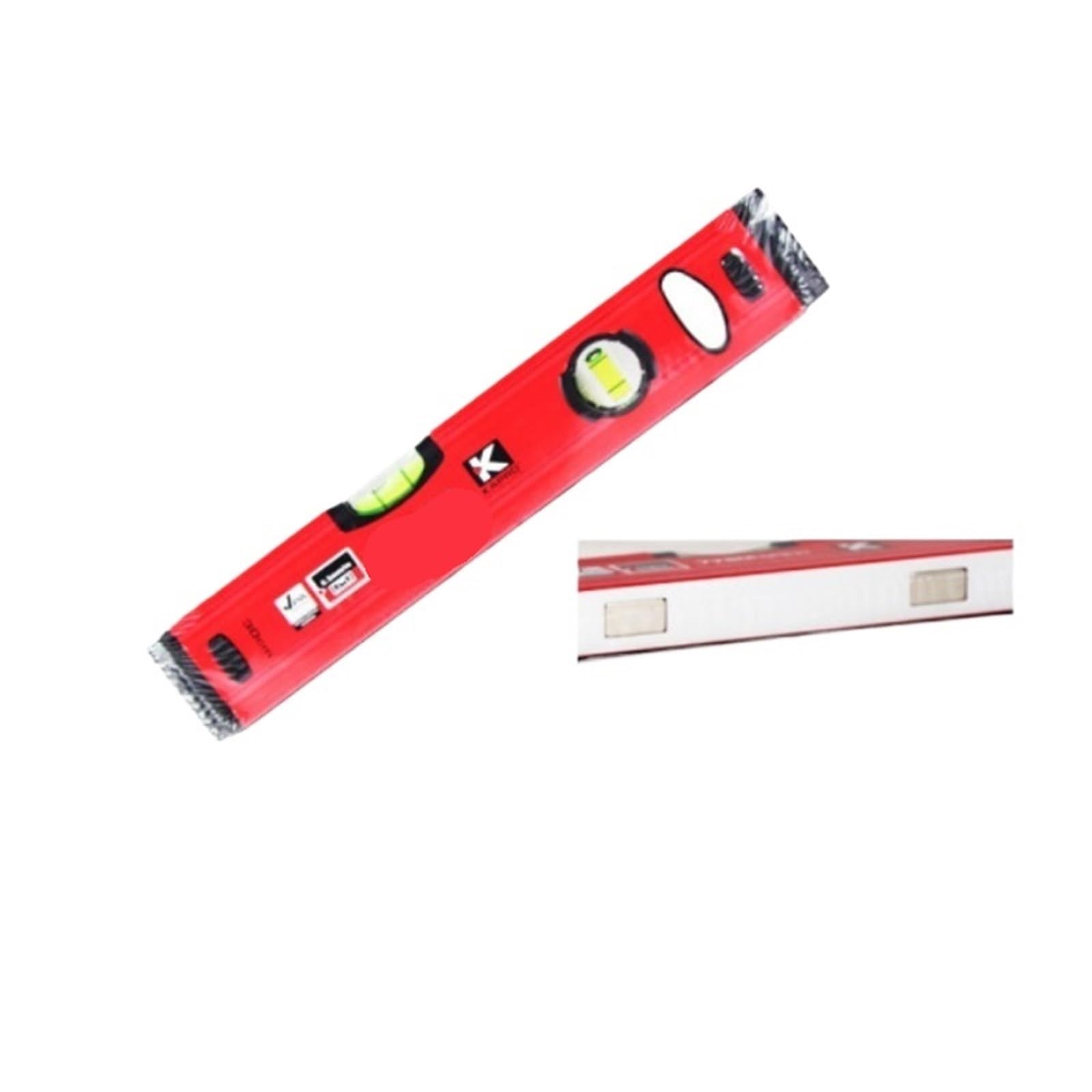 Nivel de burbuja magnético de 30/40 cm, herramienta de nivelación de construcción de aleación de aluminio de alta precisión, nivel de burbuja de medición, 1 unidad(30cm-2 level bubbles)