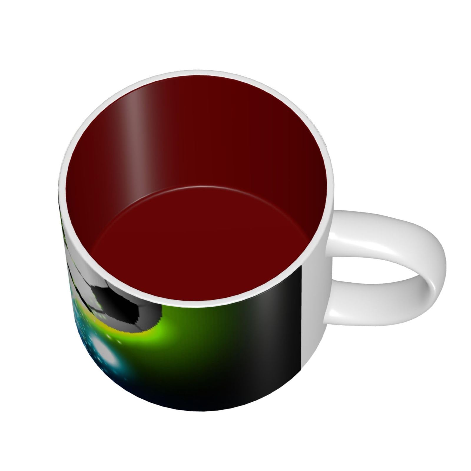 Tazza di caffè di ceramica di grande capacità stampata palla di calcio fresco