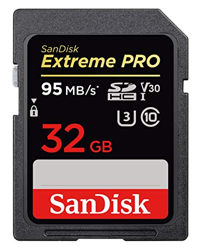 SanDisk Extreme PRO 32GB SDHC Memory Card up to 95MB/s, UHS-I, Class 10, U3, V30