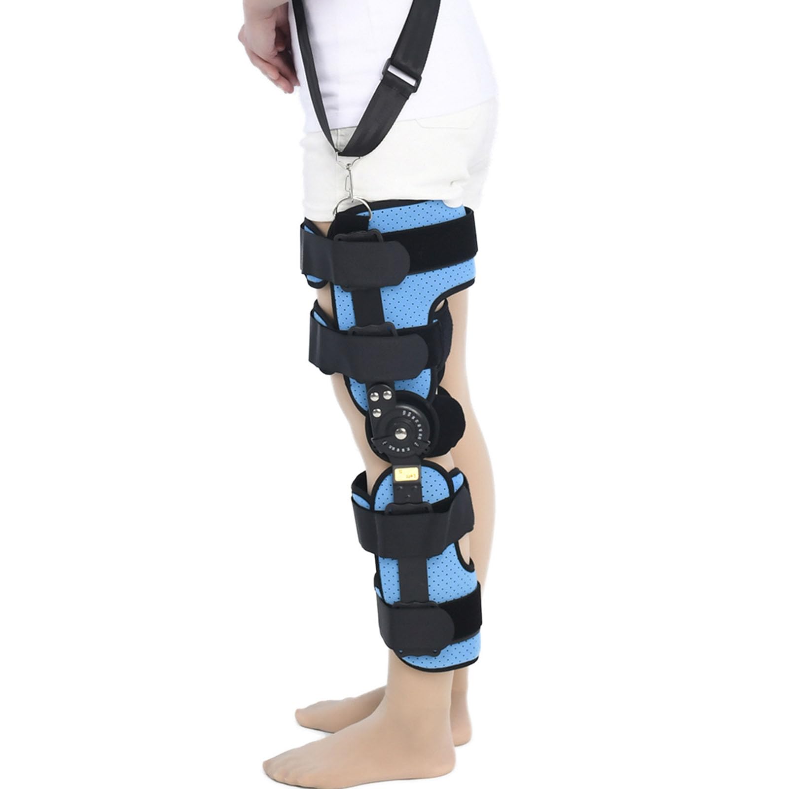 SFKLYU Rodillera Hombre y Mujer, Rodillera Articulada, Rodillera Postoperatoria Estabilizadores Laterales para Rotura de Ligamento Cruzado Anterior (LCA), Menisco Rot,L