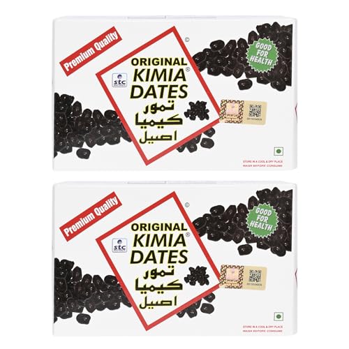 Image of Kimia Dates Original Mazafati Dates - Pack of 2 (500gm Each) | Juicy & Delicious Khajoor, Khajur | Healthy Snacks | Rich in Fibre | Perfect for Snacking (Carton Box)