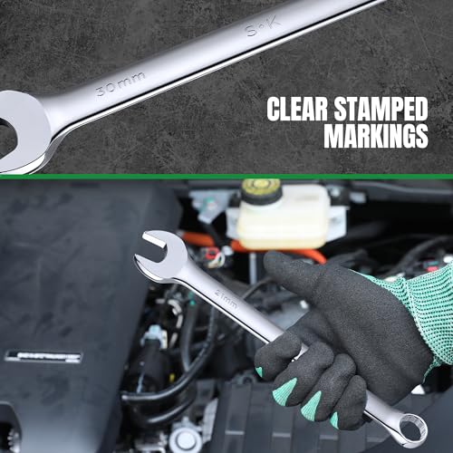 Image of SK Combination Wrench Set, Metric 6 to 32mm, 22-Piece, Premium CR-V Steel