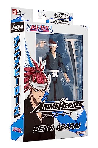 BANDAI - Anime Heroes - Bleach - Figurine Anime Heroes 17 cm - Abarai Renji - Licence Officielle Bleach - Figurine d'action articulée Renji - 36972