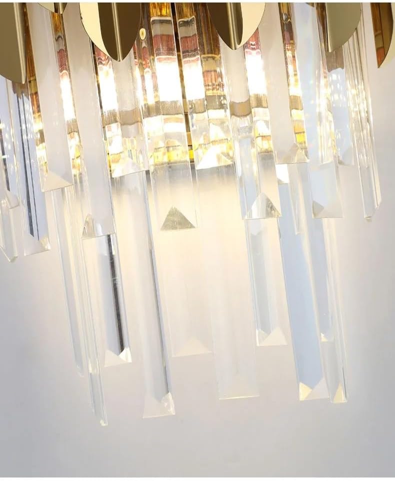 Modern Luxury d Crystal LED for Living Room Bedroom Decoration Home Indoor Lighting Sets Fixtures,Elegant (Warm Light 80CM)