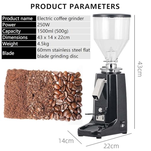 vnmudzeo Household Coffee Bean Grinding Machine,60 mm Grinding Disc,1500ml Automatic/Manual Coffee Bean Mill,for Espresso Drip Cold Brew French - Image 8