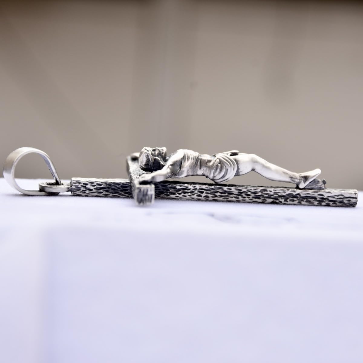 Grande Croix Crucifix Pendentif En Argent Sterling .925 Collier Hommes Femmes À La Main Nouveau Silverzone77