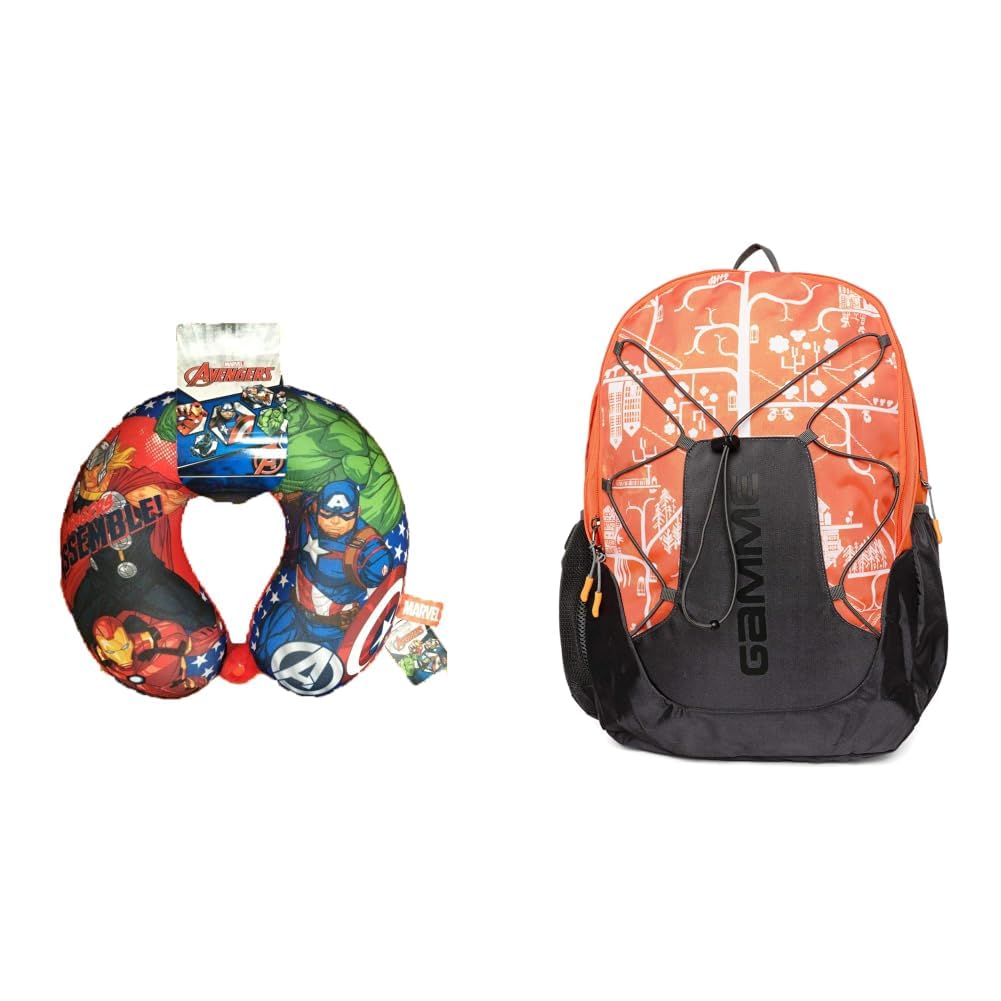 Canvas Multicolour Disney Mickey Mouse Character Neck U Type Pillow Cushion + QUBITO 41 Ltrs, Backback for Boys, Backpack with Rain Cover, Backpack, Backpacks for Men-image-38