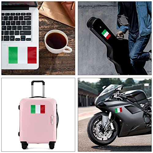 Image of CANTENDO 3Pack Italy Flag Decal - Italy Flags Reflective Vinyl Car Stickers - for Car Window Bumper Waterproof Sticker (12 x 8.5 Inch)