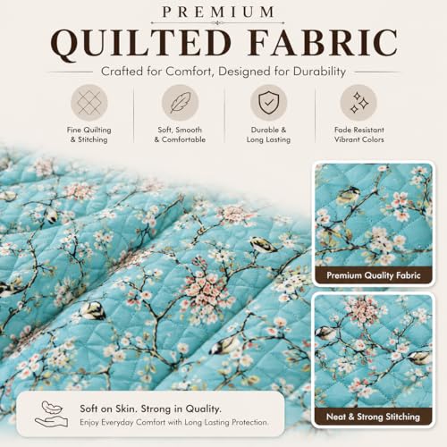Image of Nendle Printed Holland Velvet Cushion Covers Set of 5, 16 x 16 Inches (40 x 40 cm), Decorative Sofa Cushion Cover with Zipper Closure, Floral Geometric Abstract Bohemian Designs, Multicolor