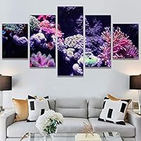 SIGNWIN 5 Panel Canvas Wall Art Deep Under for Home Decorations Ready to Hang - 60