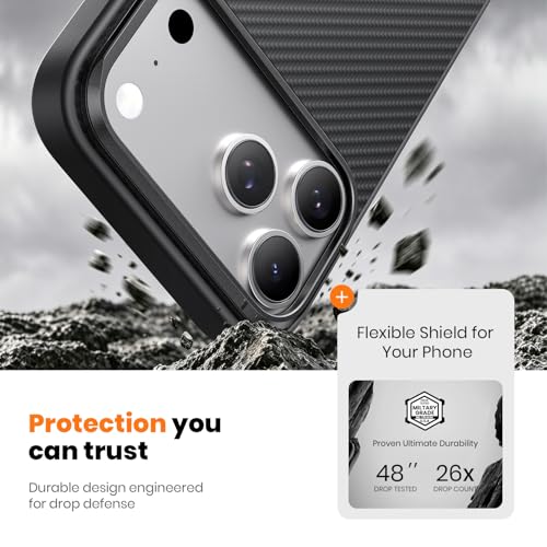 Coque en carbone iPhone 17 Pro Max antichoc Magsafe avec support de visionnage - 6