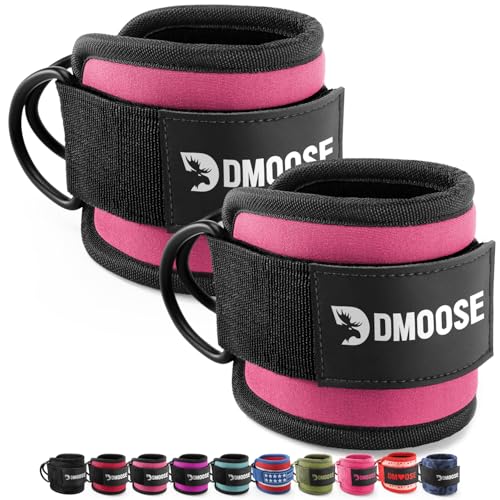 Image of DMoose Ankle Strap for Cable Machine - One Size Fit with Premium Padding, Workout Kickback Ankle Cuffs, Ankle Bands for Working Out, Booty Workouts, Leg Extension, Hip Abductors & Lower Body Exercises