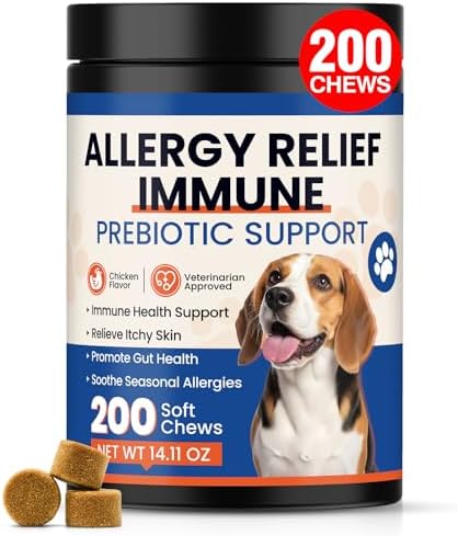 Dog Allergy Chews 200 Ct - Itch Relief for Dogs Immune Support wi...