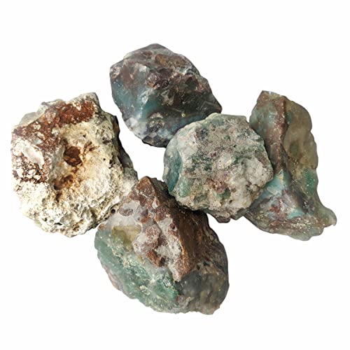 Image of Aquaprase Crystal Raw for Meditation & Reiki (1 Kg) | Natural Gemstone for Emotional Healing & Communication | Decorative Crystal Showpieces for Vastu Home Decor & Office Desk Decoration (3-4 Pcs)