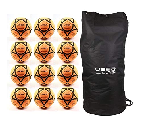 Uber Soccer Felt Indoor Soccer Ball Bundle - Set of 12 - Neon (Neon Orange, Size 3)