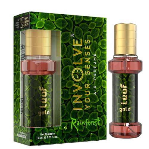 Image of Involve Your Senses Rainforest Gold Leaf Car Perfume Spray (30ml) | Luxury Fine Fragrance Air Freshener | Long Lasting Car Perfume | Car Accessories Interior | Car Freshener | Car Accessories 2026