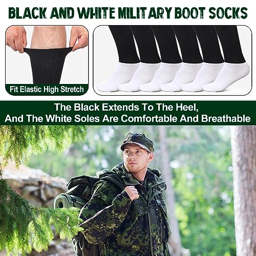 Ramede 12 Pairs Military Boot Socks Uniform Healthy Cotton Crew Boot Dress Socks for Men Women Office Army4