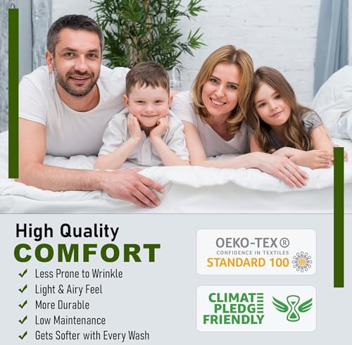 RUVANTI 100% Cotton Twin Sheets Set, 3 Pieces, Soft & Breathable Percale Weave Bedding, Deep Pocket 16", Hotel Standard, Crisp Cool Feel, Durable, Perfect Floral Bed Sheet, Phulkari