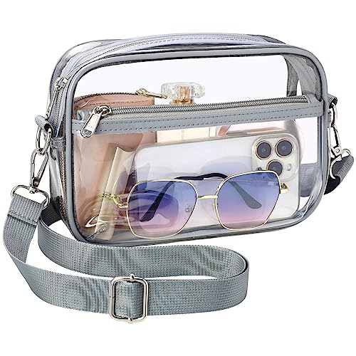 Clear Purses for Women Stadium - Clear Bag Stadium Approved Crossbody Bag for Concerts Sports Festivals Events Game Day