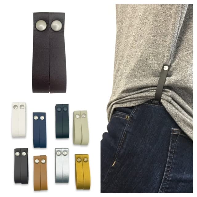 Nani Shirt Clips: Magnetic Shirt Accessories, Clothing Cinch Clips, T-Shirt Clips, 1 Pair (2 Clips) (Brown)