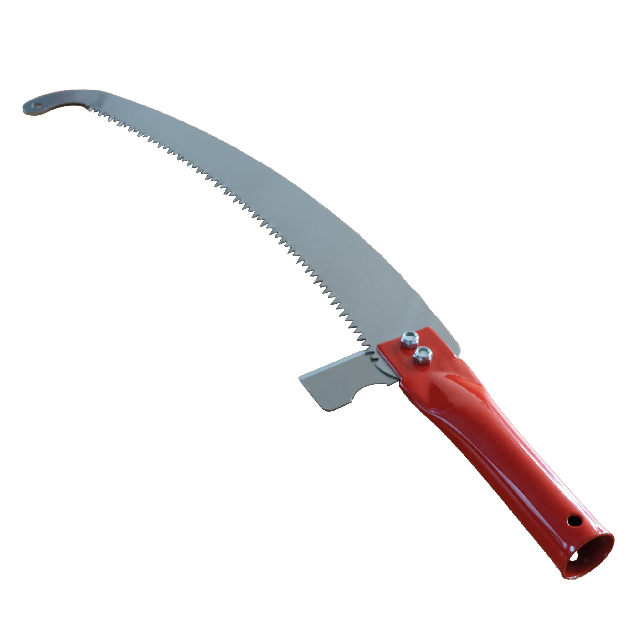 Amig - Serrucho de Poda en Altura - Hoja de Acero de 410 mm - Mango tubular de Acero con Agujero - Uso con Pértigas de Ø25 mm - Sierra de Mano para Cortar Ramas y Troncos Altos - No Incluye Pértiga
