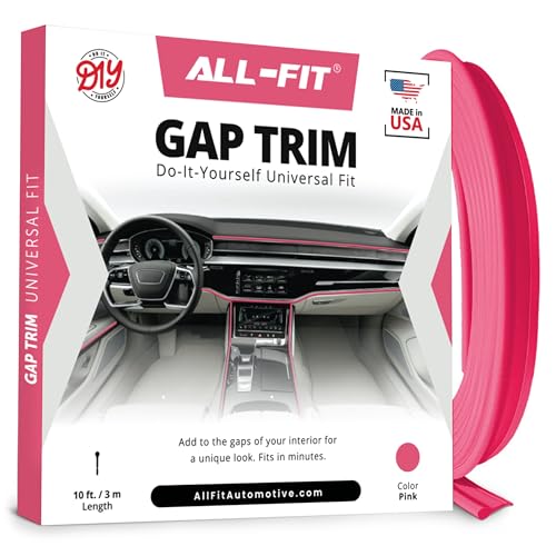 All-Fit Automotive Car Gap Filler – 10 Ft Pink Trim Molding for Car Accessories Interior – Universal, Flexible Car Interior Accessories for Dashboards, Panels, & Air Vents – Easy DIY Installation