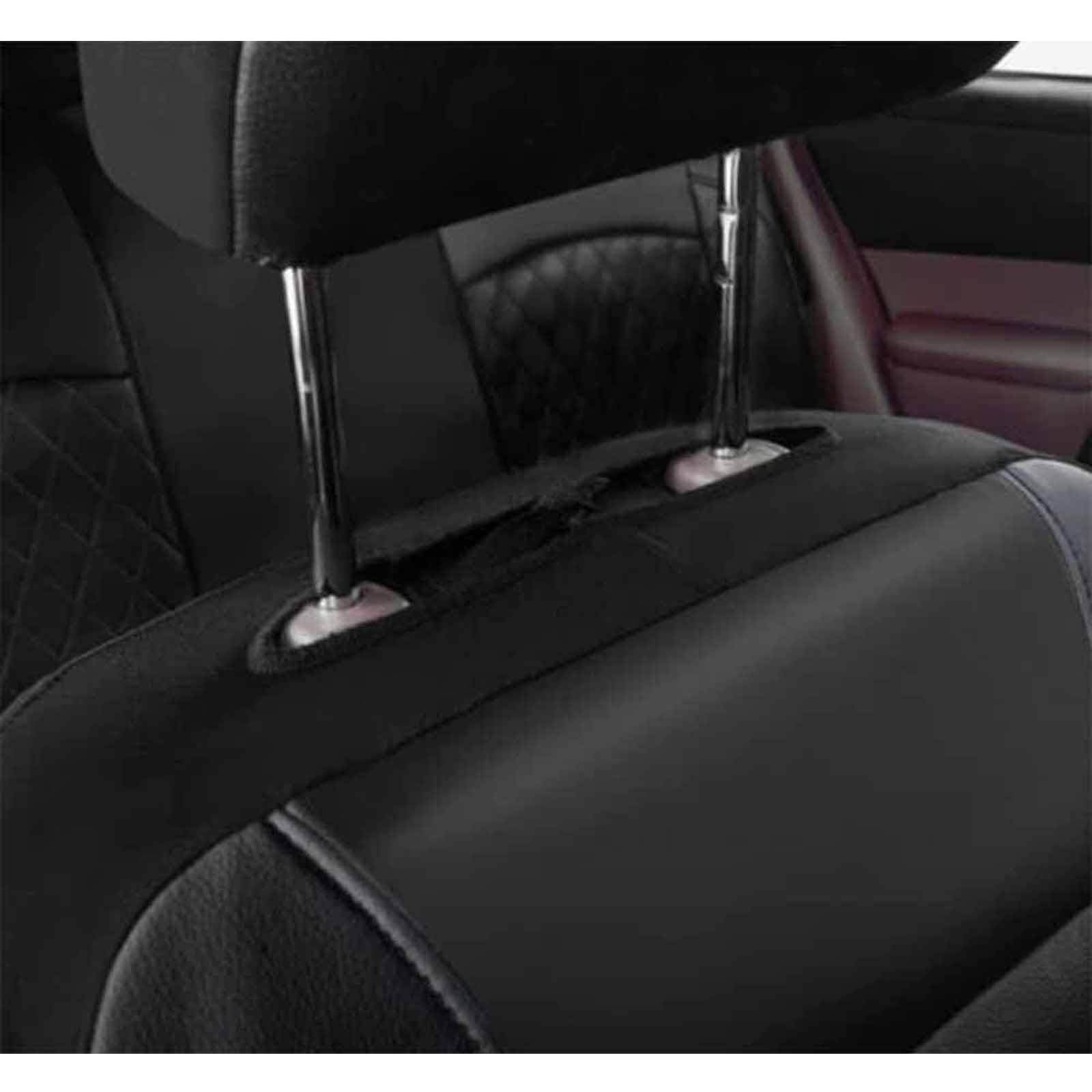 Auto Sitzbezüge Sets Für Citroen C3 Aircross C4 Aircross C5 Aircross C5 Aircross S, 9 Stück Leder Set Sitzbezug Komplett-Set wasserdichte Autositzschoner Zubehör,A/9pcs Set Black