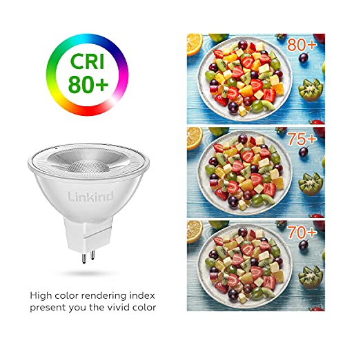 Linkind GU5.3 MR16 LED 5W Lampe 12V, 50 Watt ersetzt, 2700K Warmweiß 36° Abstrahlwinkel LED Spot MR16, 520Lm AC/DC… – Bild 7