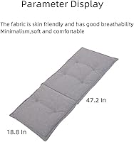 Vista 2 de CARTBAE Cojín antideslizante para silla mecedora de algodón y lino, almohadillas integradas para silla mecedora con lazos