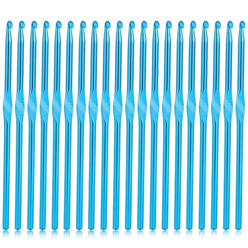 LIQWEI 50PCS Crochet Hooks, 5MM Aluminum Crochet Needle US Size