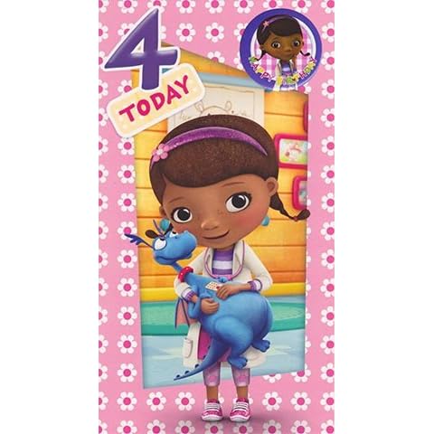 Doc McStuffins - Age 4 Birthday Card & Badge Cover