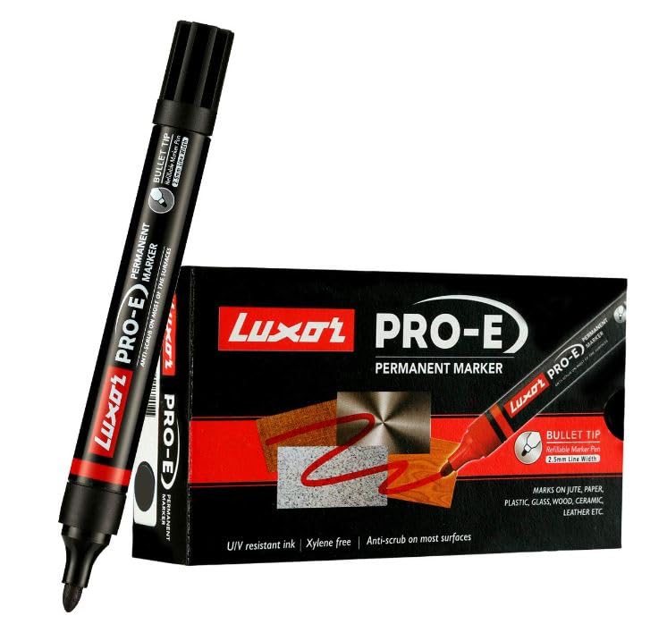 Luxor Permanent Marker 1884 Pro-E (Black)(count of 10)(pack of 5)